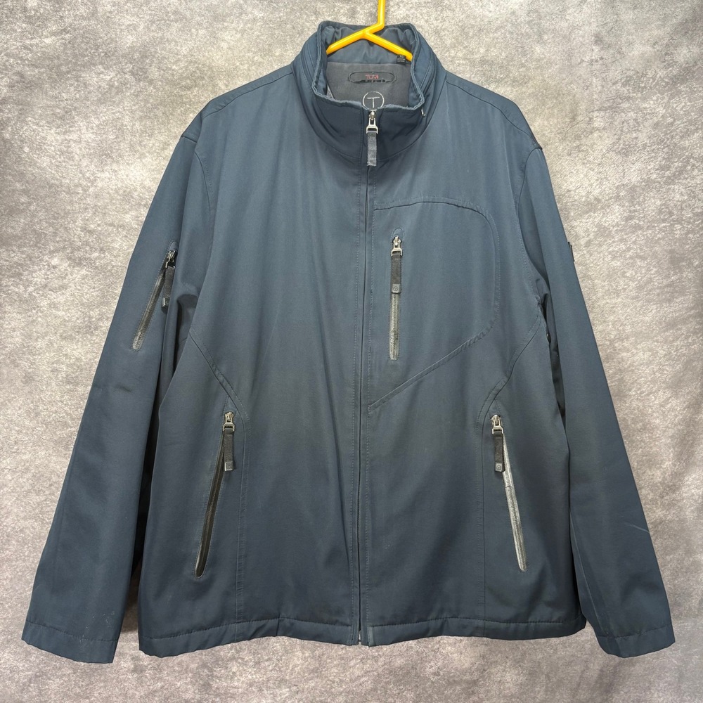 Tumi T-Tech Mens Navy Blue Softshell Full Zip Utility Jacket Size XL Gorpcore
